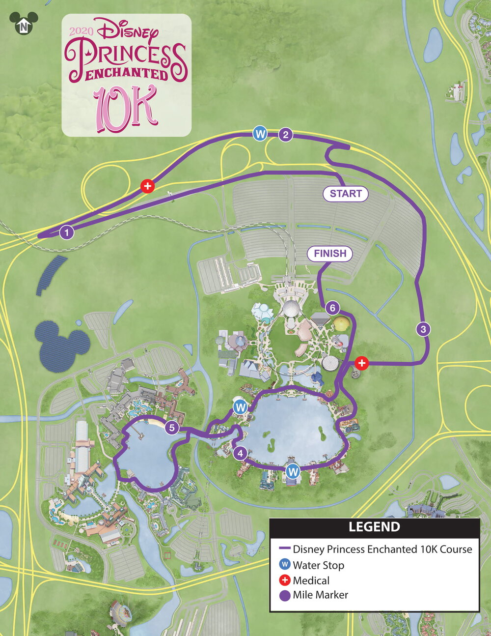 Disney Princess 10k Course Map